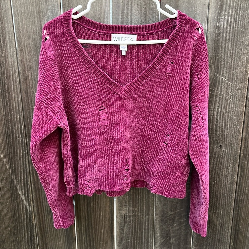 Wildfox Distressed Knit Sweater